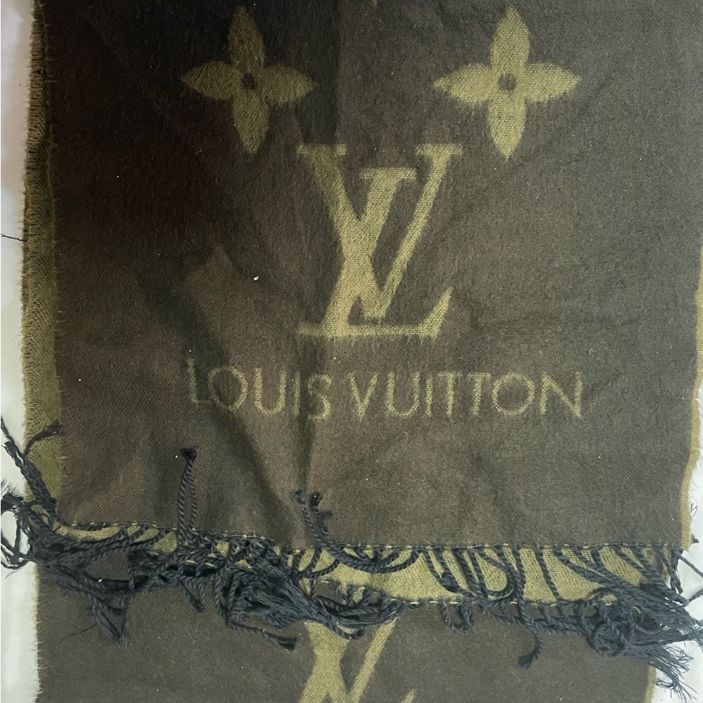 Louis Vuitton Olive Green Scarf